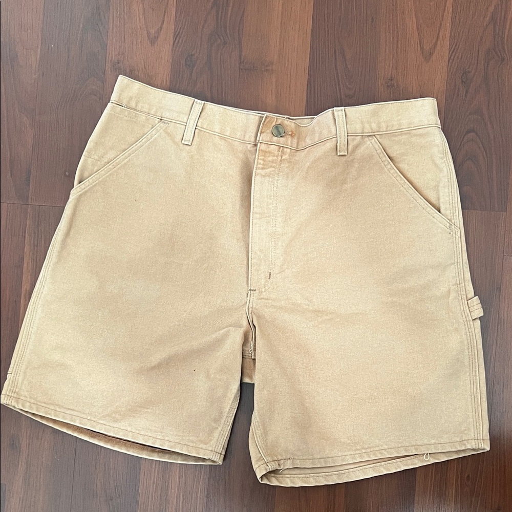 Vintage Carthart Men's Tan Cargo Shorts Y2K
